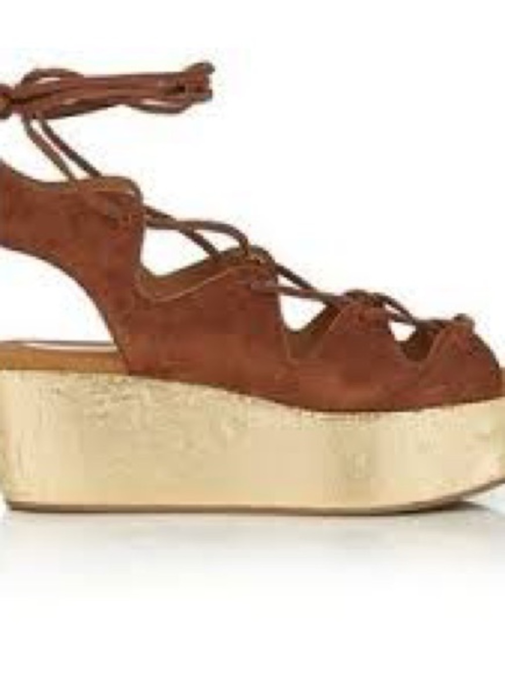 See by Chloe Liana Brown Suede Lace-Up Platform Sandals